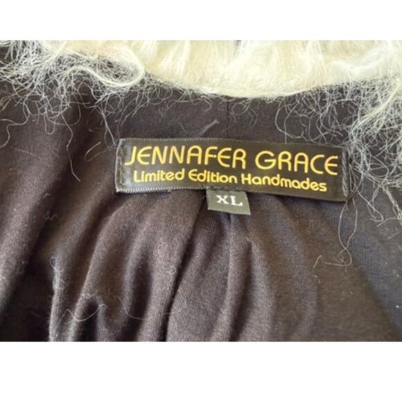 NEW Jennafer Grace Penny Lane Deluxe Velvet Embroidered Faux Fur Boho Coat XL - Picture 8 of 11